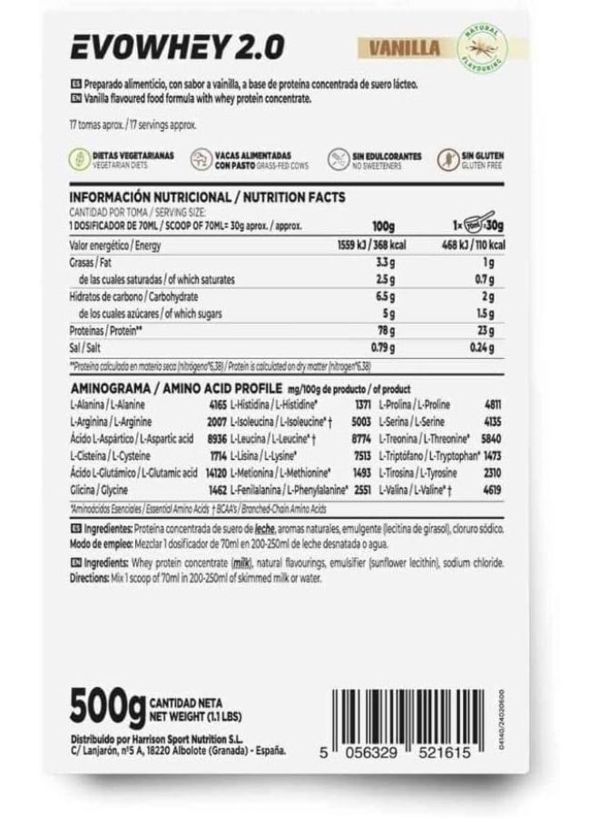 أتش أس أن بروتين مصل اللبن إيفوي من إتش إس إن، بدون مُحليات، من أبقار تتغذى على العشب | مُركّز بروتين مصل اللبن 100% | غير مُعدّل وراثيًا، نباتي، خالٍ من الغلوتين والصويا - 500 غرام - Image 2